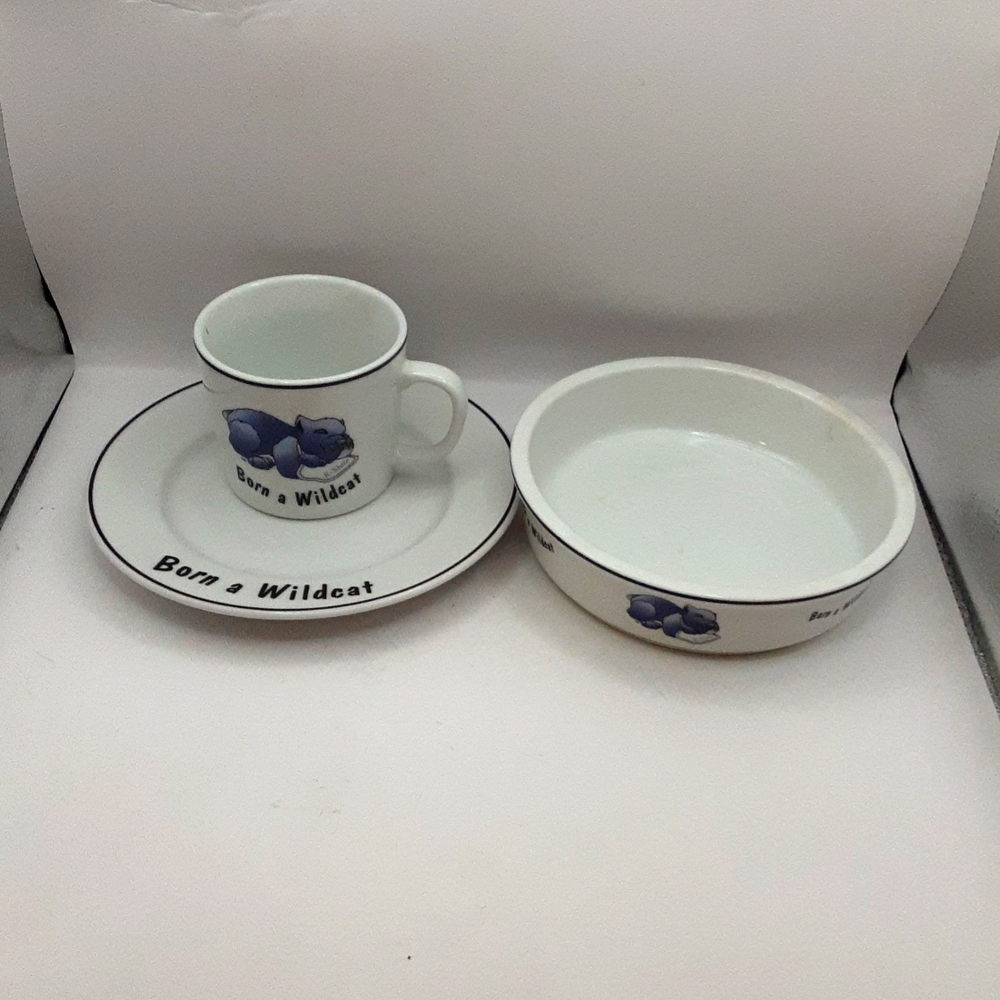 Vintage Heartland China Collegiate Licensed Kansas State Wildcats Kids Dishes